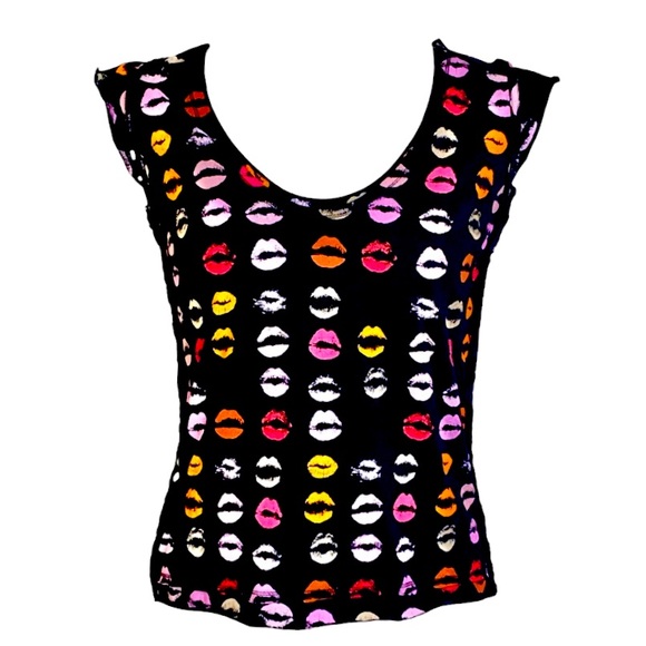 French Connection Cute Lips Shirt Top - Picture 1 of 5